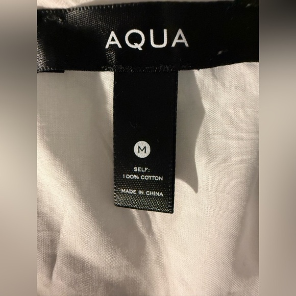 AQUA EYELET PUFF SLEEVE TIE TOP – FLIRTY & FEMININE, SIZE: M - Picture 10 of 10